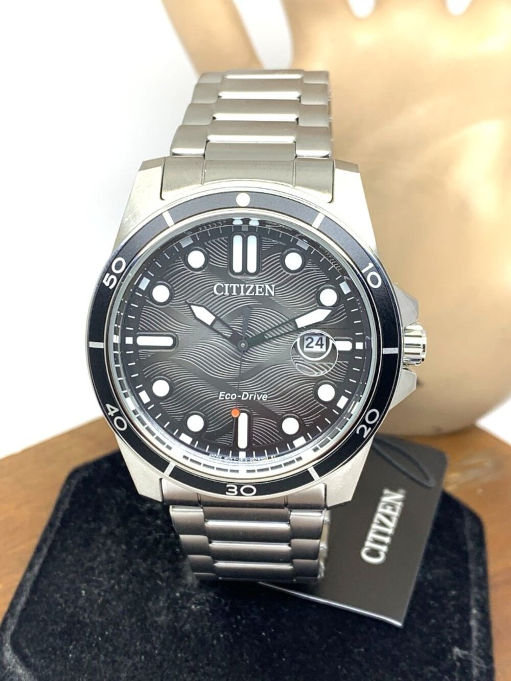 Citizen Men's Watch AW1816-89E Eco Drive Gray Black Dial Silver Stainless Steel